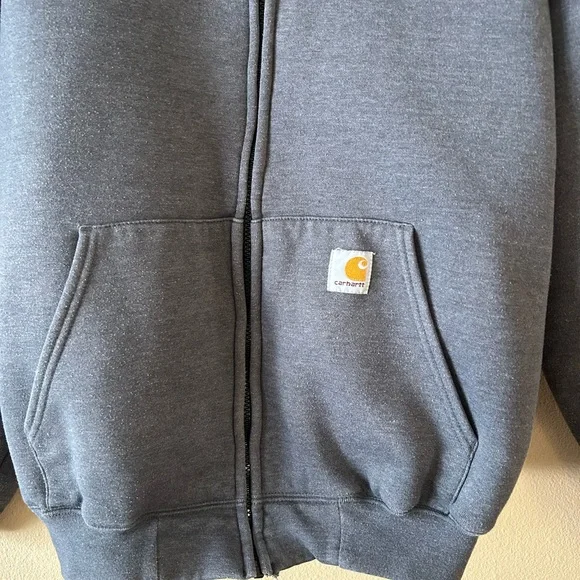 Carhartt Gray Full Zip Quilted Lined Jacket, Vintage Style, Size XL